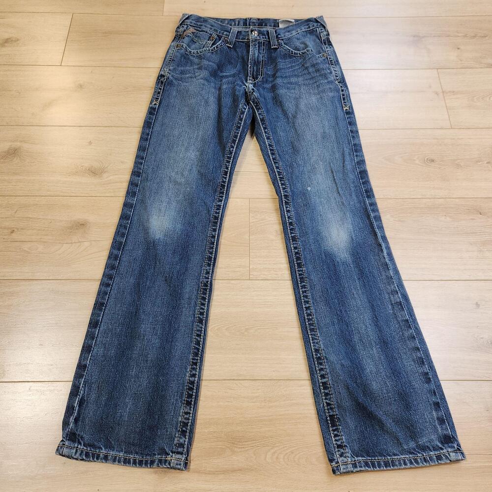 Ariat Denim Jeans Mens 29x34 Medium Wash Blue Mid Rise Straight Cotton